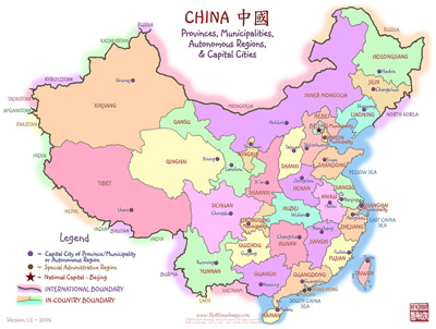 map of china provinces. China Province and Capitals