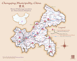 Chongqing giclee fine art map