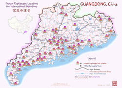 Locations of Guangdong China Orphanages