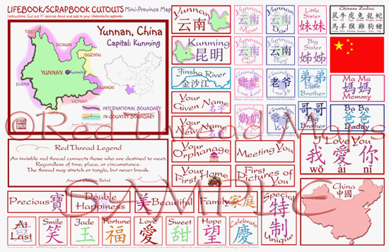 Yunnan mini-map Scrapbooking Elements