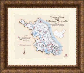 Framed Fine Art Sample jiangsu map