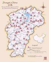 Jiangxi giclee fine art map