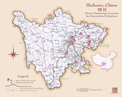 Sichuan giclee fine art map